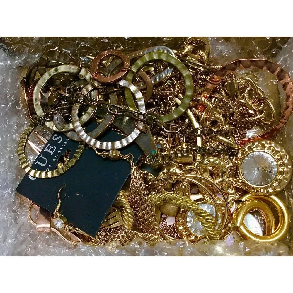 Chunky Gold Tone Slightly Punk, Perfect for Work Curated Jewelry Bundle